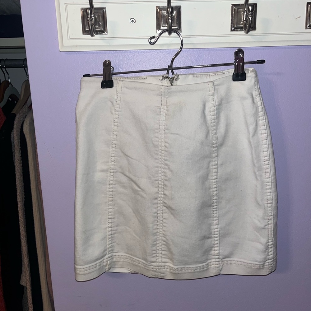 Free People denim white skirt